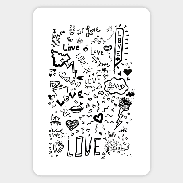 Love love locker doodle Magnet by mybadtvhabit